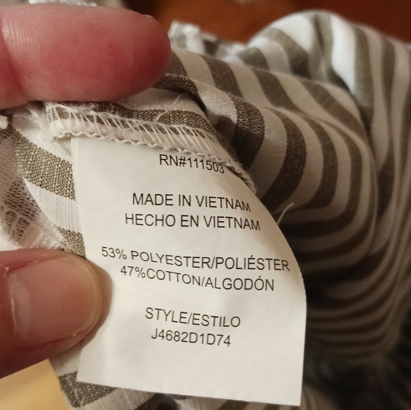 June & Hudson Striped Cropped Beachy Pants Ladies Medium Lightweight Back Zip - Picture 5 of 5